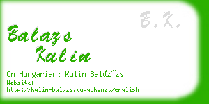 balazs kulin business card